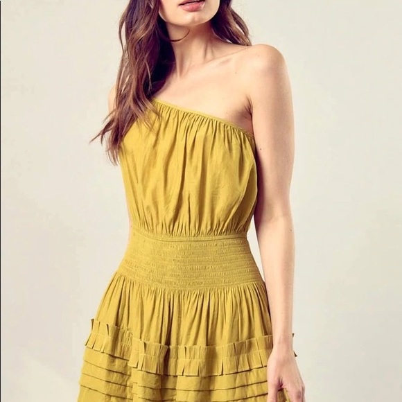 Mustard Seed One Shoulder Cami Dress NWT - Picture 4 of 7